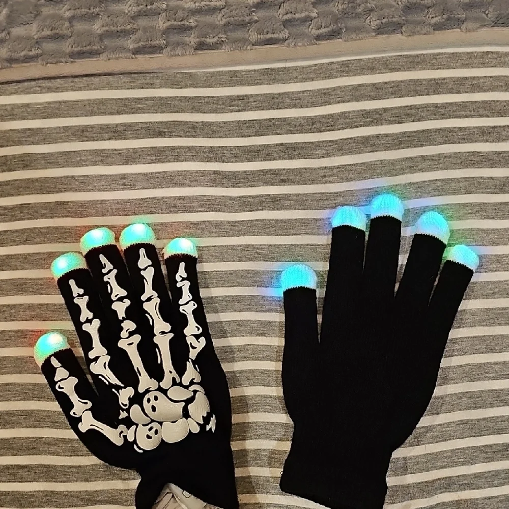 Source Unknown Kids Skeleton Gloves - Black and White